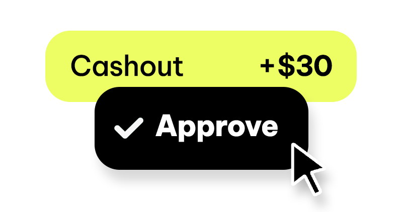 Cashback+ Approval Button